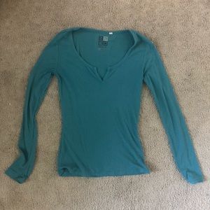 Turquoise long sleeve shirt